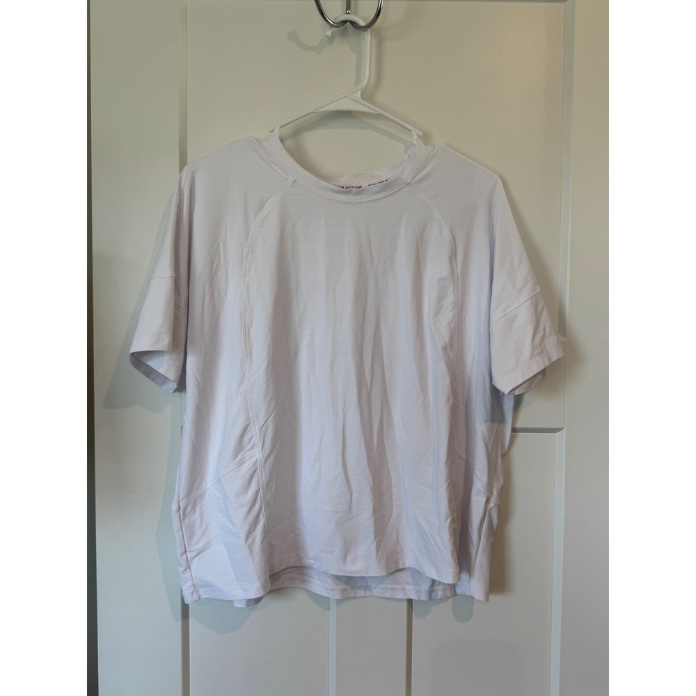 Spyder Active Womens White Performance T-Shirt Raglan Sleeve Boxy Fit Large